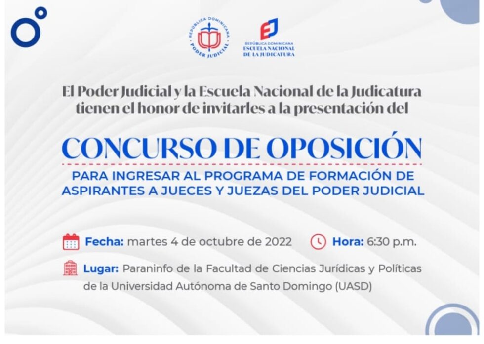 Convocan concurso aspirante a Juez